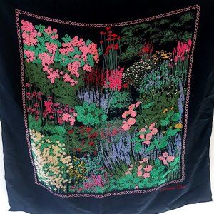 CHRISTIAN DIOR SCARF GARDEN SCENE (VINTAGE)